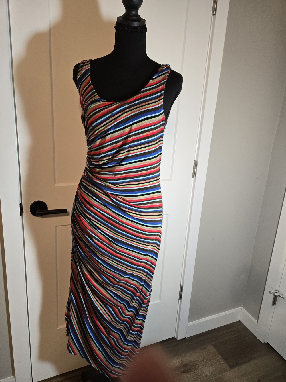 Bailey 44 Anthropologie Luca Multicolor Striped Ruched Midi Maxi Dress - M